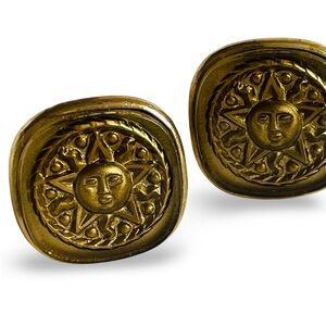 Vintage Goldtone Sun Cuff Links
